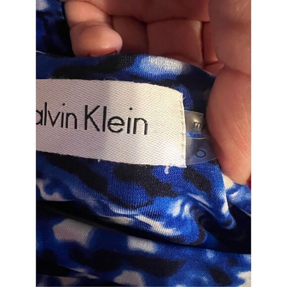 Calvin Klein Women’s Size 0 Sheath Dress Blue Multicolor Knee Length Stretch - Picture 9 of 9